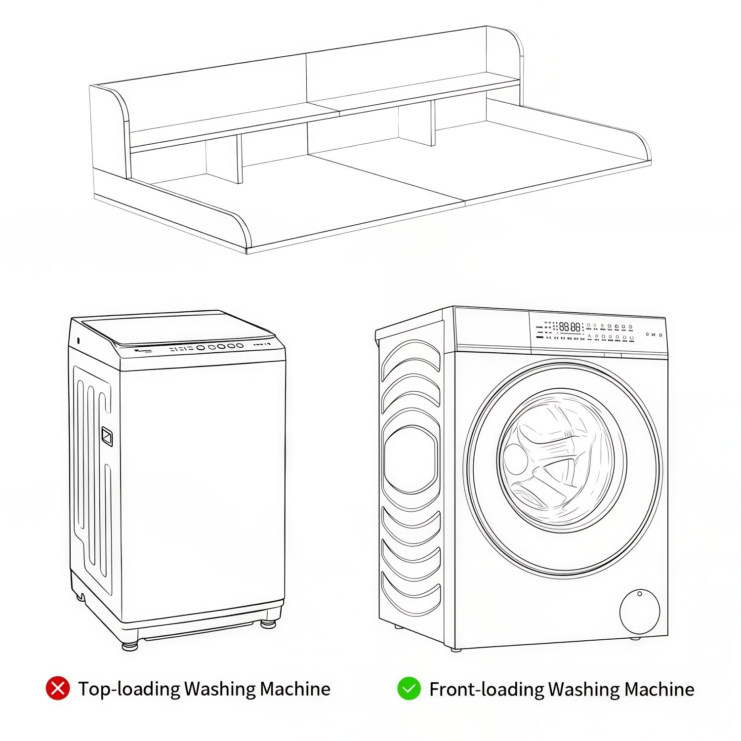 Washer Dryer Countertop Organizer | 54\