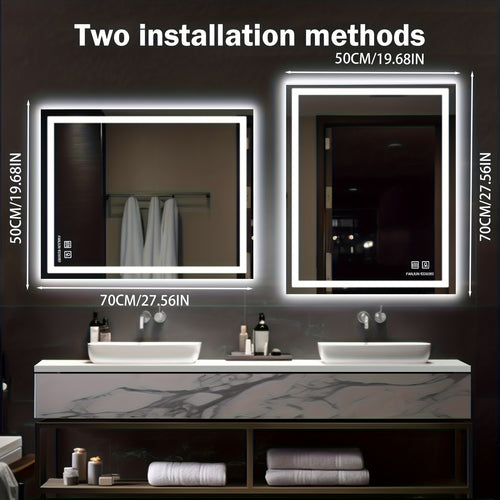 1pc LED Bathroom Mirror, Circular Mirror, with Dual Light Source 3 Lighting Modes Dimmable 3 Color Vanity Mirror Wall Mounted Horizontal Vertical