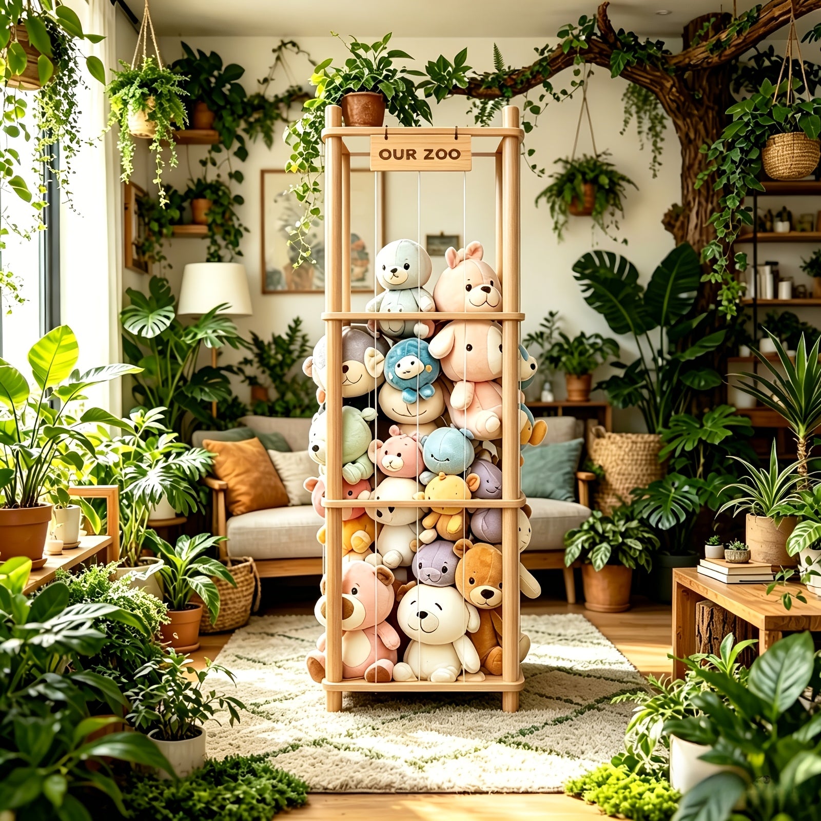 Wooden Storage Rack, Large Capacity Storage Shelf, Easy to Install & Space-Saving, Cute And Stylish Furniture for Home Organization, Suitable for Room, Bedroom & Living Room, Ideal for Home Gift, Utility Racks