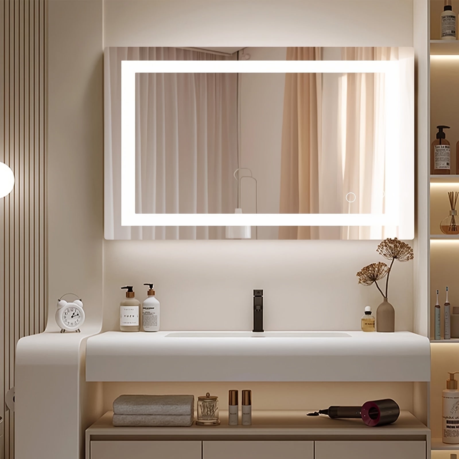 Anti-Fog Bathroom Mirror 360 Degree Rotating Wall-Mounted Stepless Dimming And Smart Memory Bathroom Special Mirror