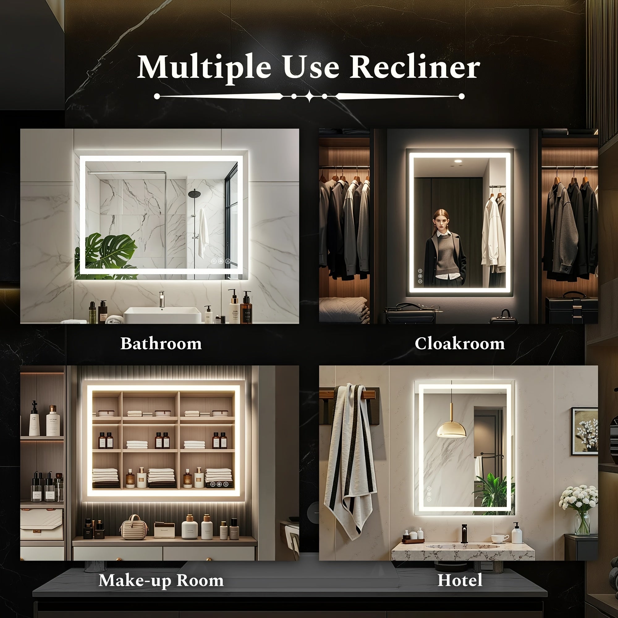 Anti-Fog Bathroom Mirror 360 Degree Rotating Wall-Mounted Stepless Dimming And Smart Memory Bathroom Special Mirror
