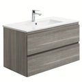 Bathroom Vanity Wall Mounted Floating Vanity Two Drawers Storage Cabinet With Ceramic Integrated Sink