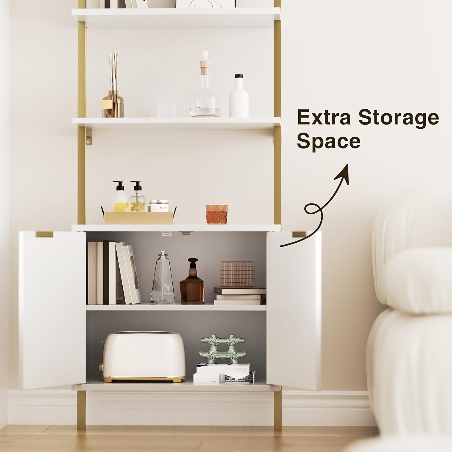 Modern Fluted Ladder Shelf 71\