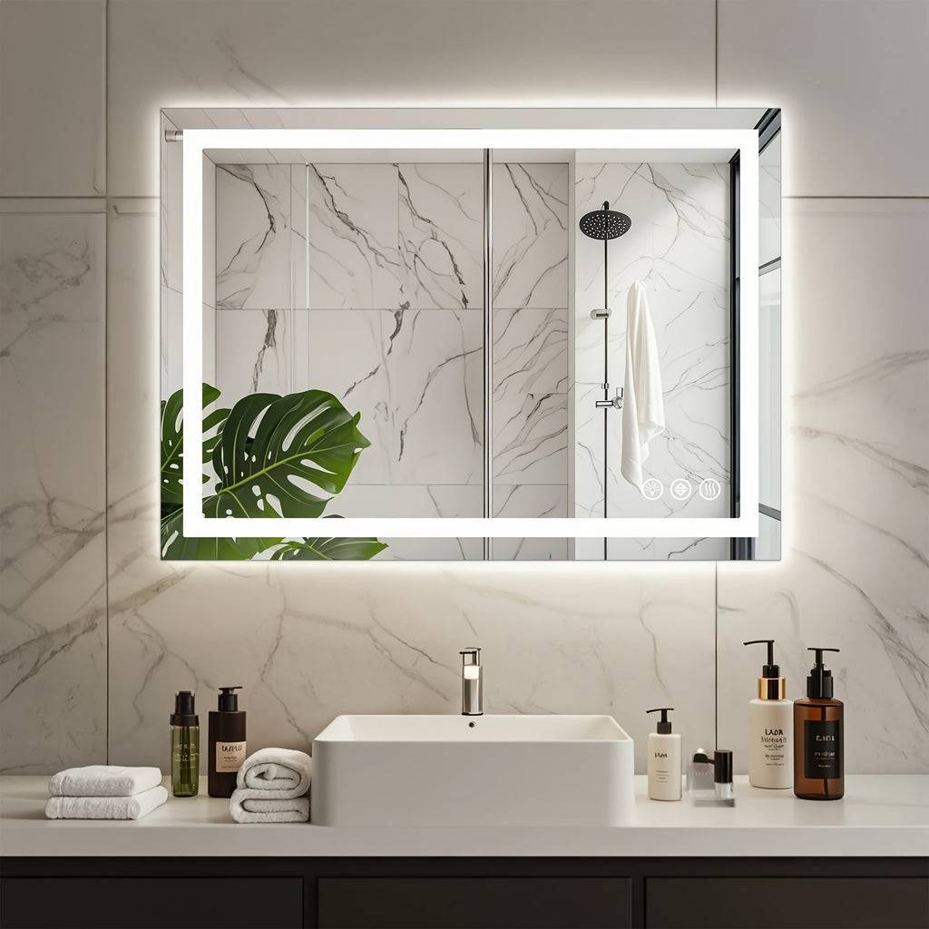 Anti-Fog Bathroom Mirror 360 Degree Rotating Wall-Mounted Stepless Dimming And Smart Memory Bathroom Special Mirror