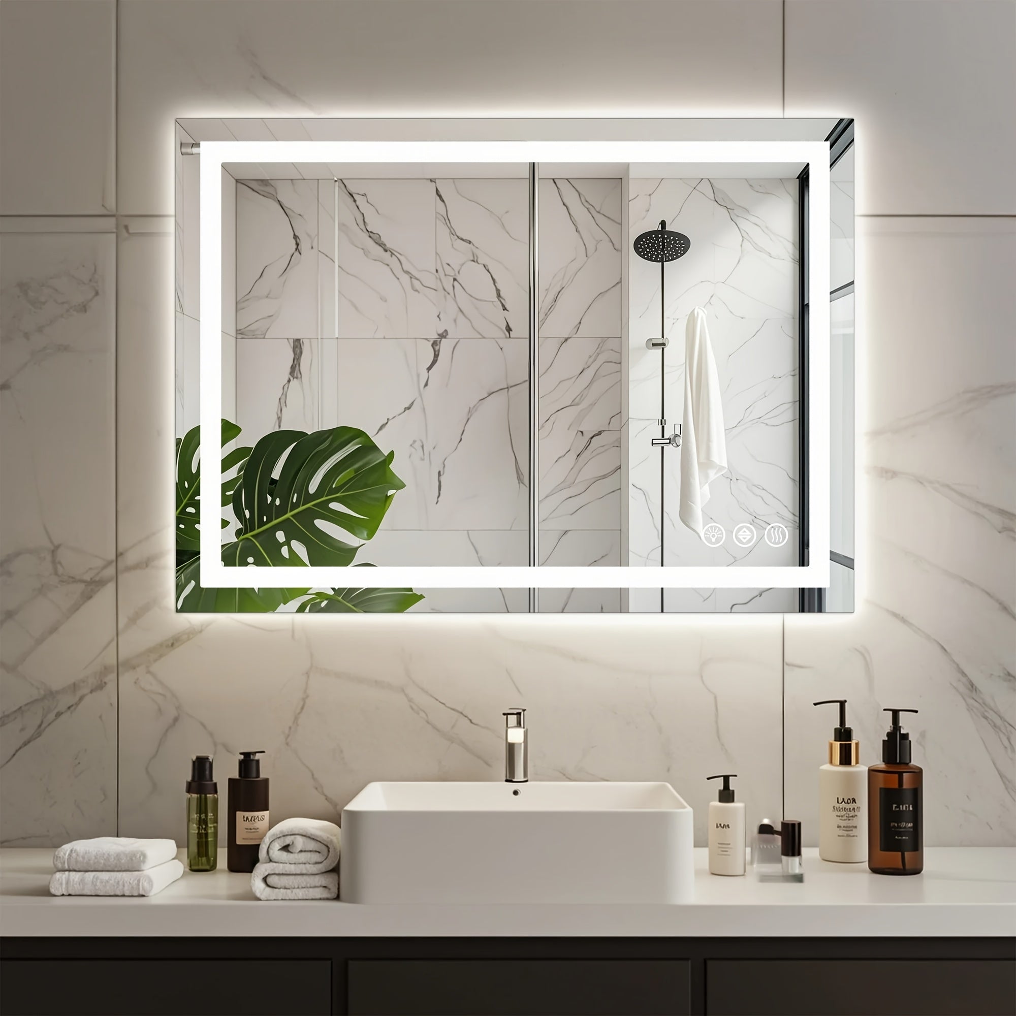 Anti-Fog Bathroom Mirror 360 Degree Rotating Wall-Mounted Stepless Dimming And Smart Memory Bathroom Special Mirror