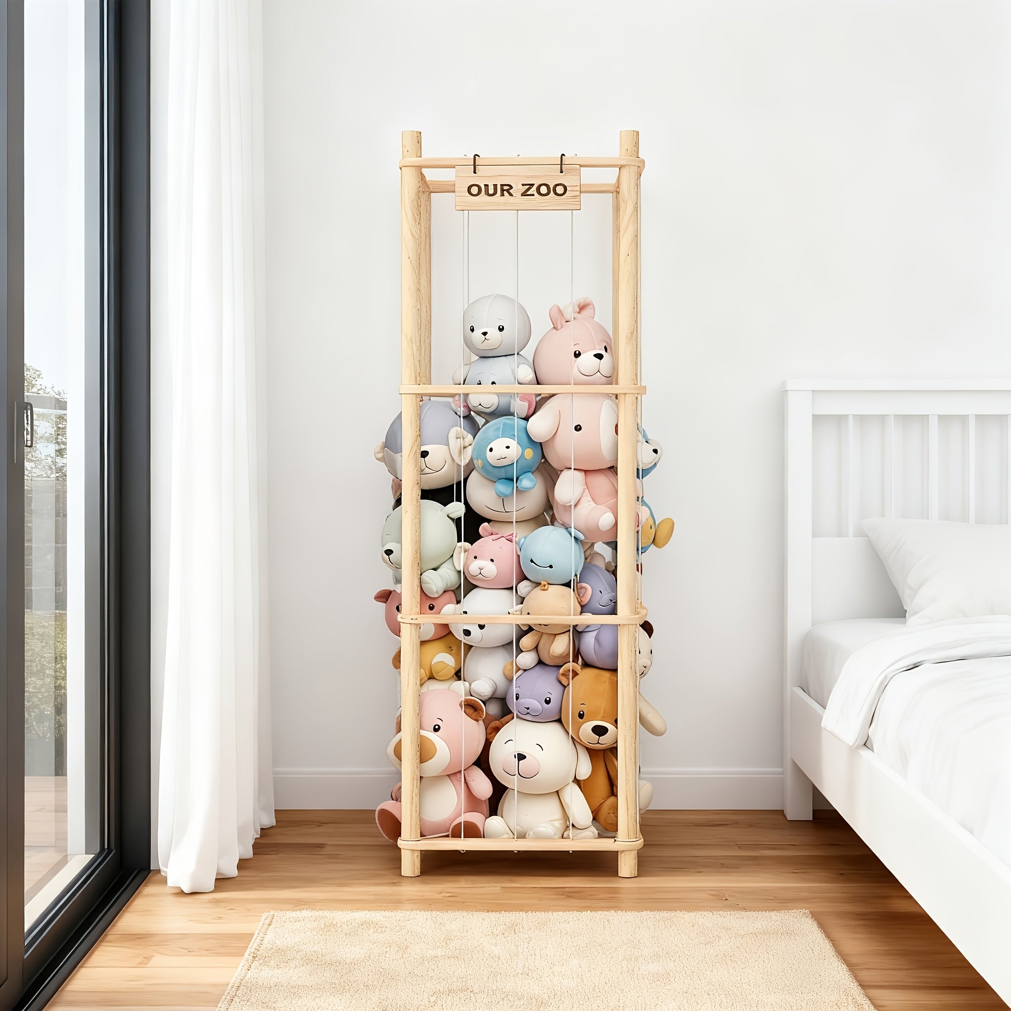 Wooden Storage Rack, Large Capacity Storage Shelf, Easy to Install & Space-Saving, Cute And Stylish Furniture for Home Organization, Suitable for Room, Bedroom & Living Room, Ideal for Home Gift, Utility Racks