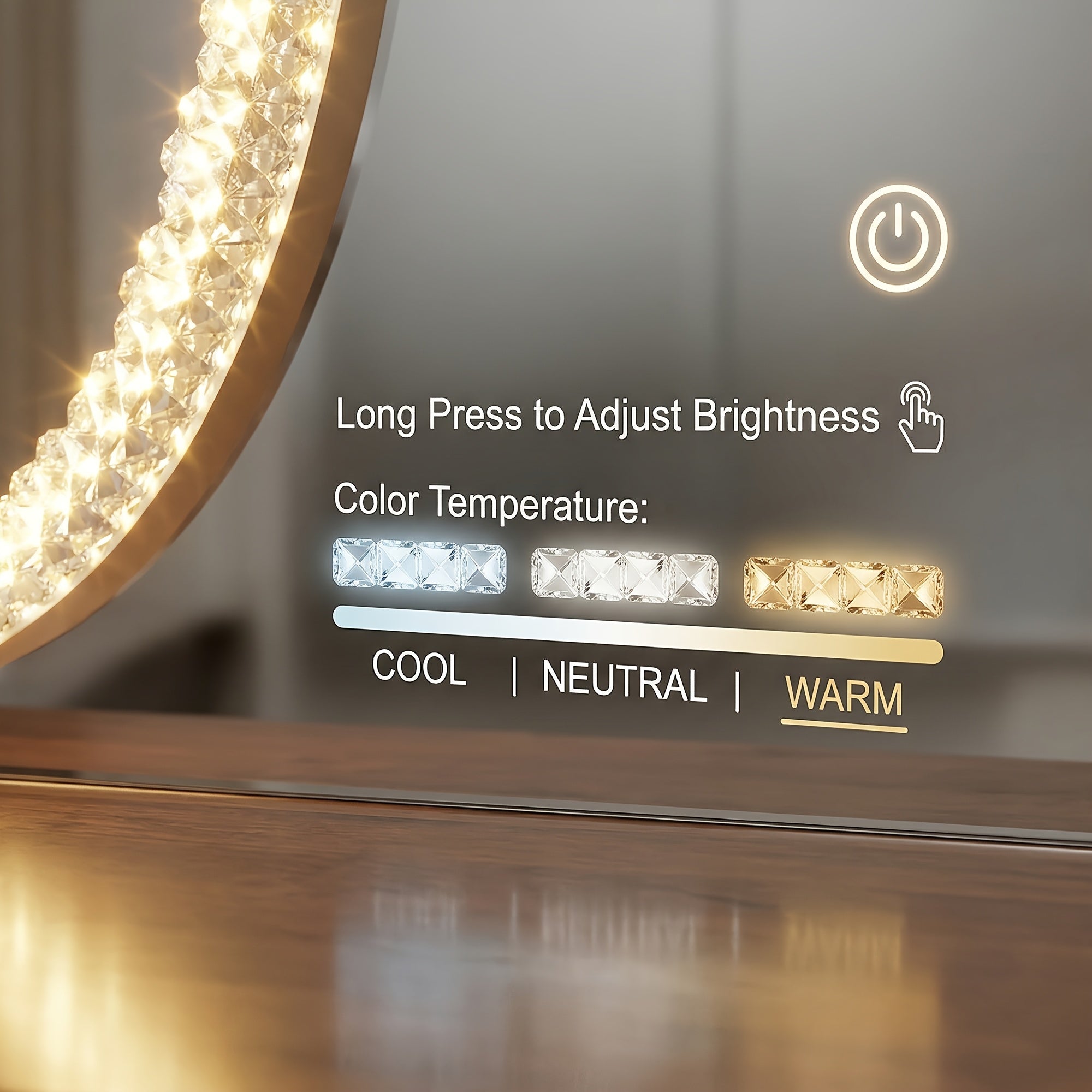 Illuminated Makeup Mirror Featuring Three Light Settings And Adjustable Brightness, Durable Acrylic Design with a Stable Base, Ideal for Use in Bedrooms And Bathrooms