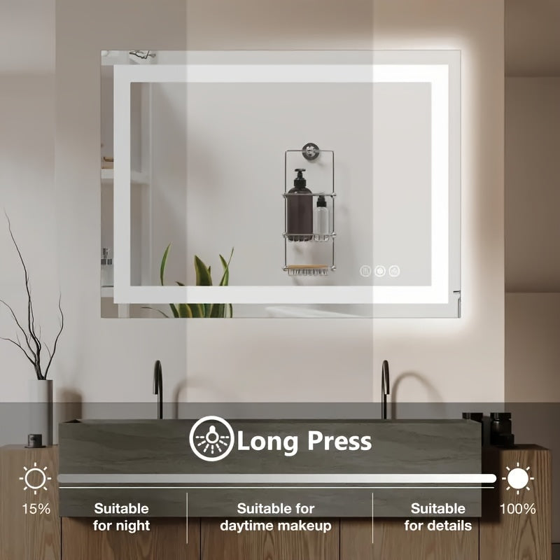 Anti-Fog Bathroom Mirror 360 Degree Rotating Wall-Mounted Stepless Dimming And Smart Memory Bathroom Special Mirror